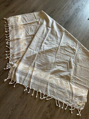 Lane Linen Turkish Beach Towels - Grey / White